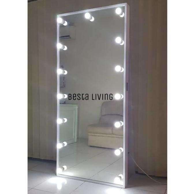 Full Body Standing Vanity Mirror | Cermin Lampu LED | Kaca Rias Makeup