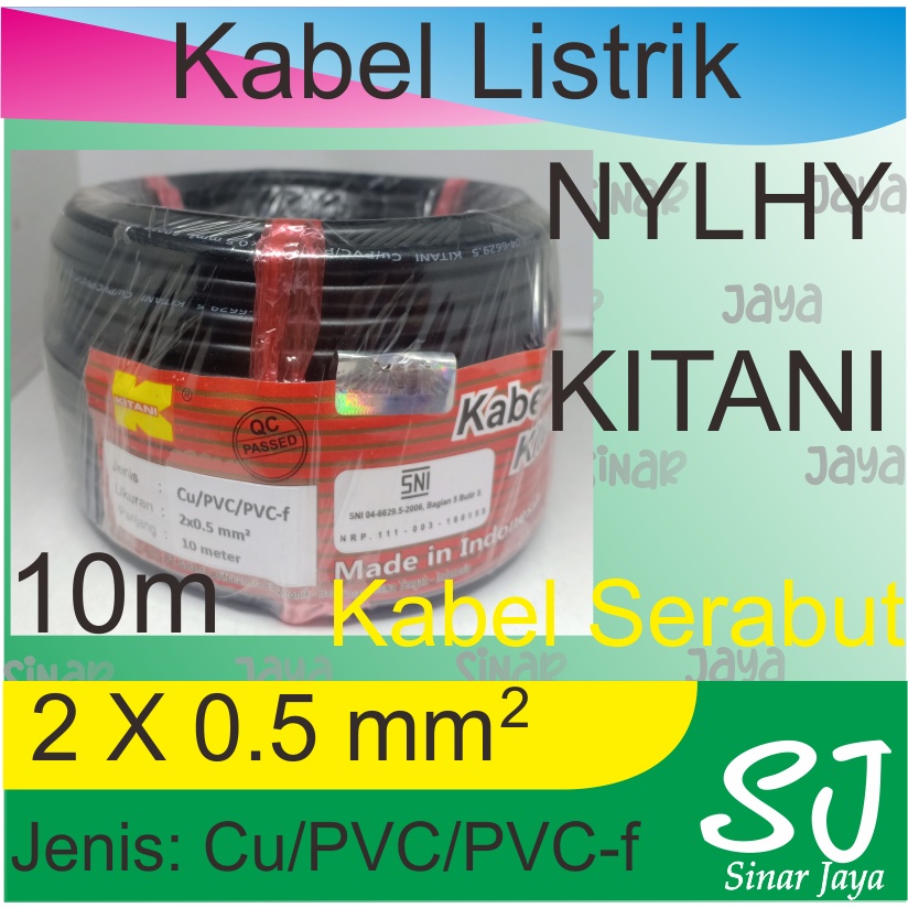 KABEL LISTRIK KITANI NYLHY 2X0.5mm 10meter