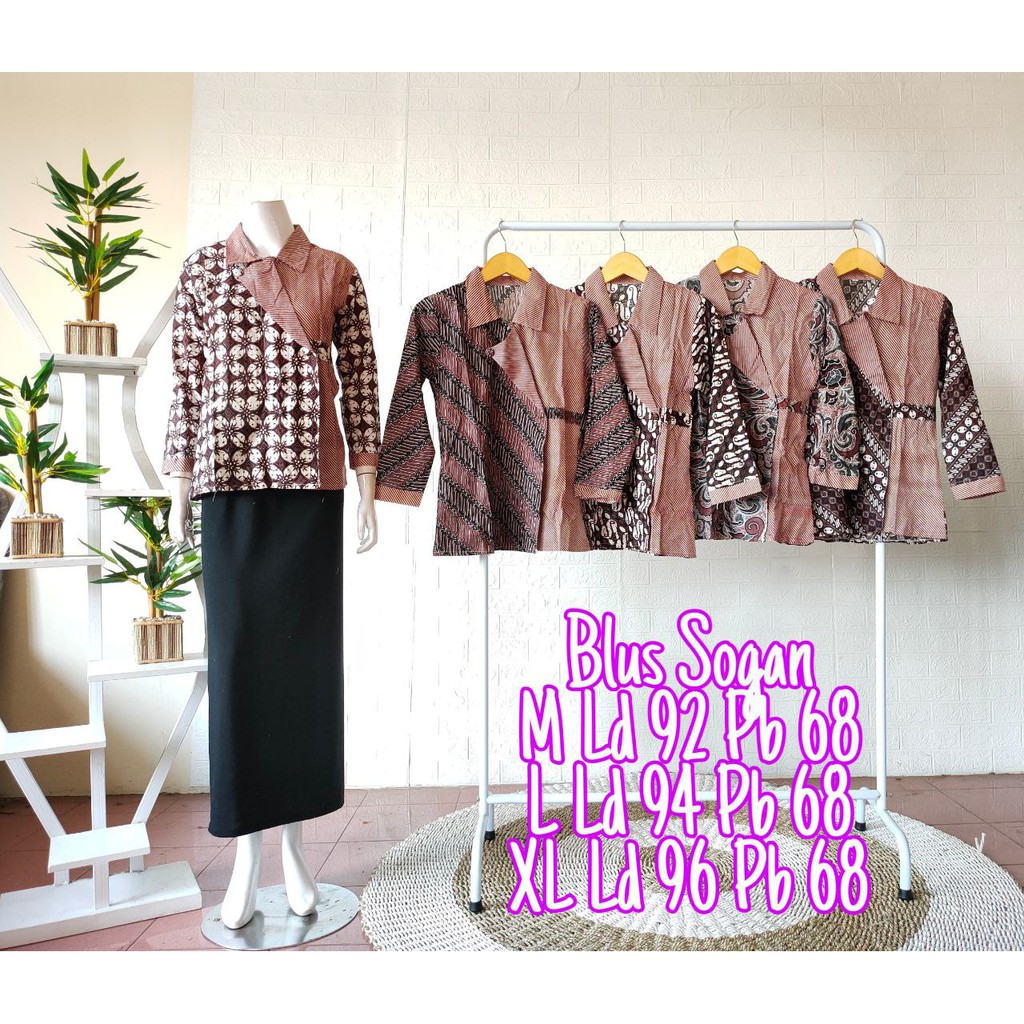 BATIK WANITA BLUS SOGAN ASLI PEKALONGAN