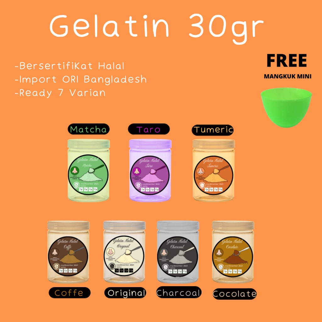 (free Mangkuk)Masker gelatin kemasan 30gr- 50 gram dan 100 gram MASKER AMPUH komedo