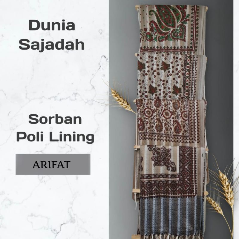 Sorban Kashmiri Print Motif Dengan Poly Lining / Sorban Poly Lining