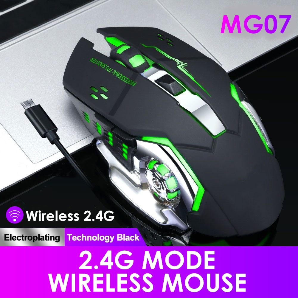 【COD】Jovitech Rechargeable gaming Mouse 2400 DP Wireless Ultra-Thin Silent Mute LED Lights Computer Laptop Rechargeable Wireless Mouse