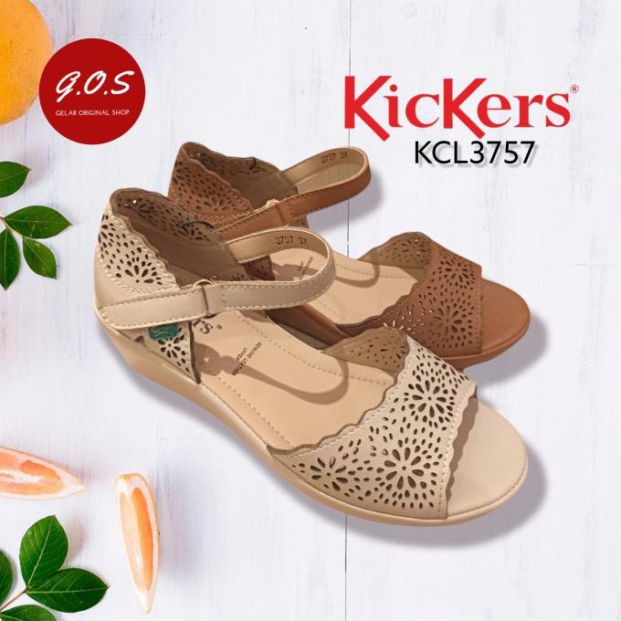 Sandal Wedges Wanita Kickers Original KCL3757 Genuine Leather TERLAKU