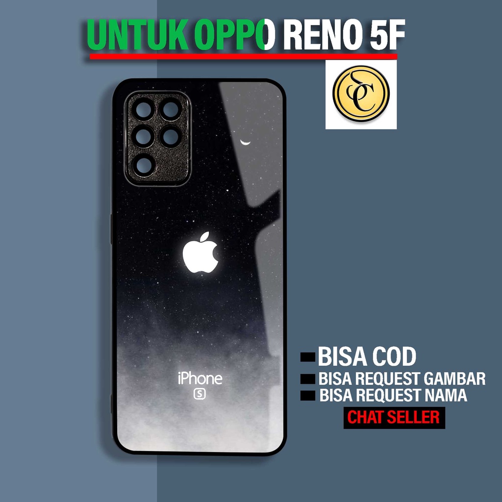Untung Case Oppo Reno 5F - Case Glossy Reno 5F [ Apel colors ] - Hardcase Oppo Reno 5F - Softcase Op