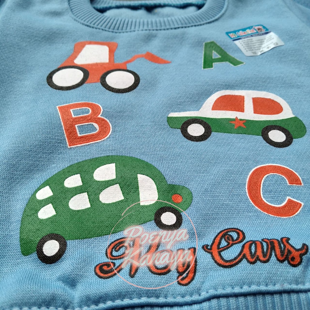 JK25 Jaket Sweater Bayi Anak fleece MOBIL ABC HBc-1
