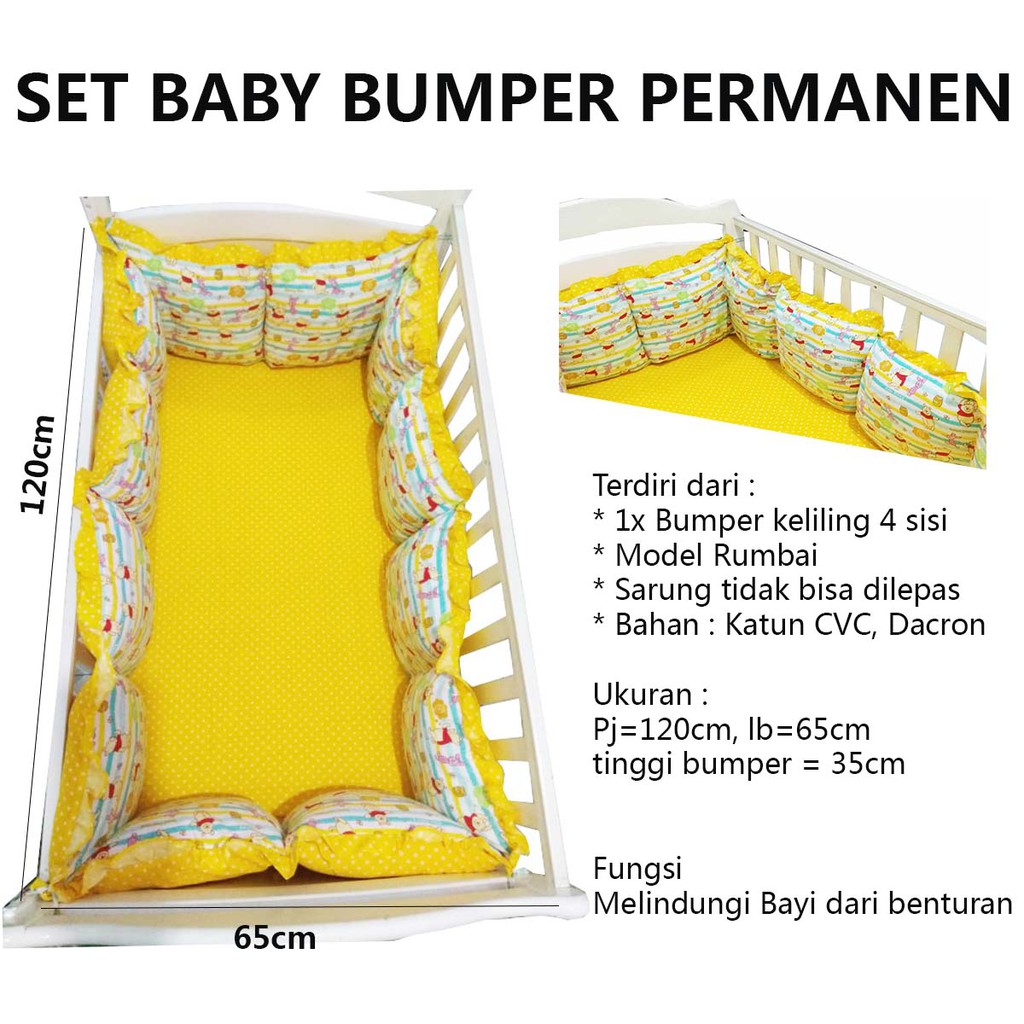 PO Custom Ukuran BABY BUMPER PERMANEN 120x65cm Bumper Pelindung bayi Sarung Permanen