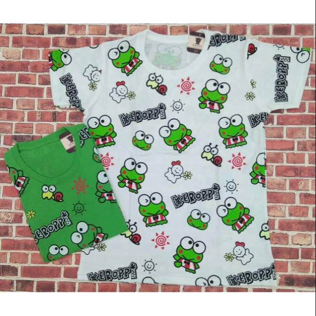 6956 Kaos wanita bigsize quinbears keroppi full print