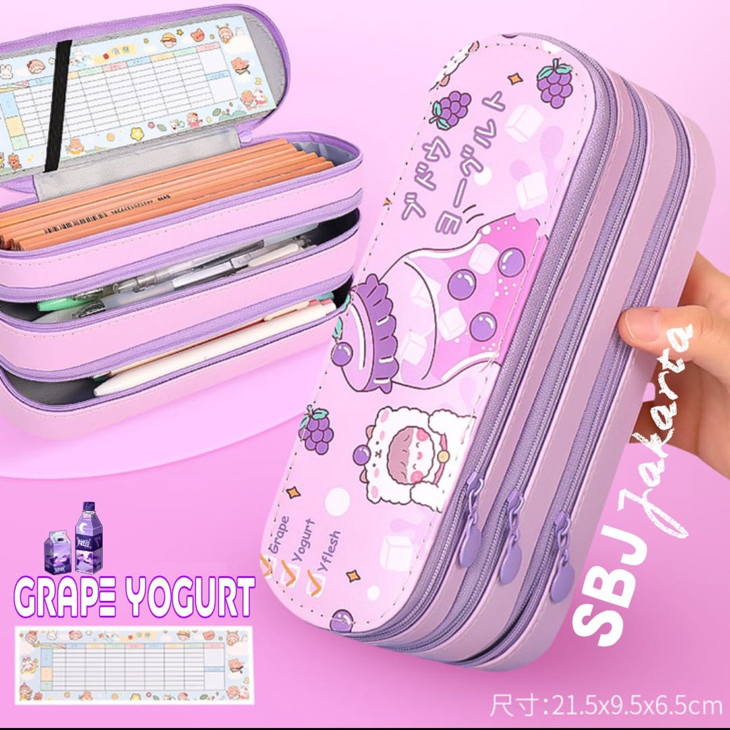 Tempat Pensil Kotak Pensil 3 Layer Korean Style Pensil Case SBJ-PC3L