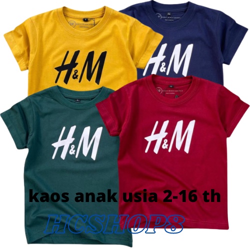 Kaos Anak Ideal Logo MH Usia 2-16th Unisex Cowok Cewek Kaos Oblong Anak Pakaian Anak Laki Laki Perempuan