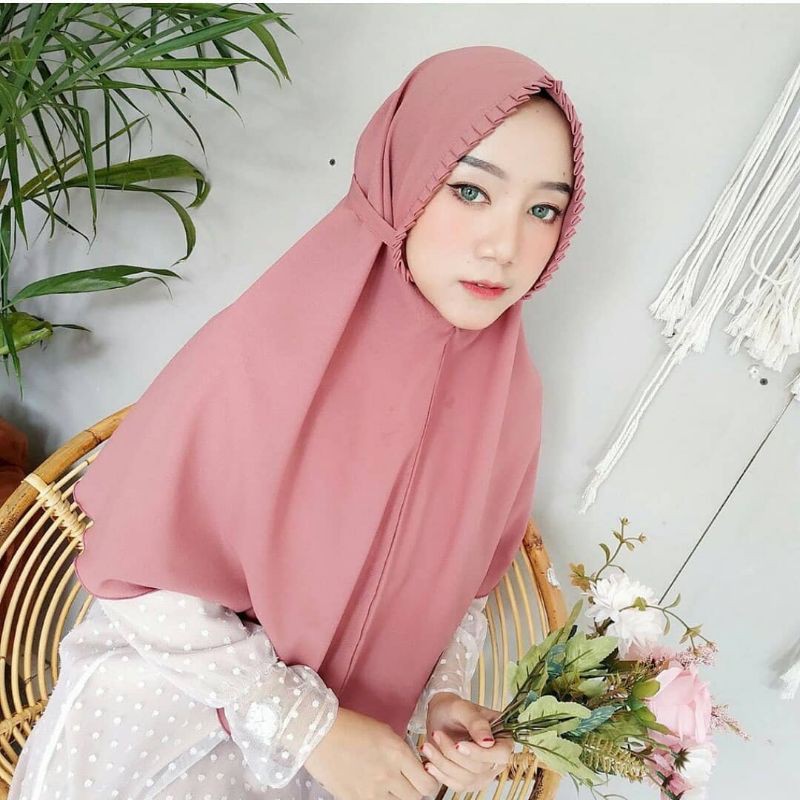 Hijab Khimar BERGO MARYAM LIPIT Premium