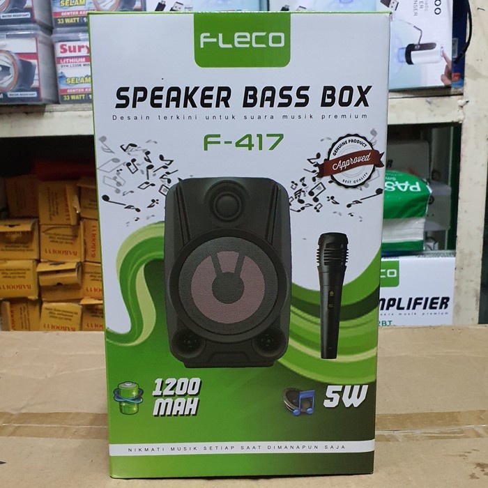 COD SPEAKER BLUETOOTH KARAOKE FLECO 4 INCH F-416/F-417 PLUS MIC KARAOKE X-BASS / SPEAKER SALON AKTIF X-BASS / SPEAKER KARAOKE FLECO F-416