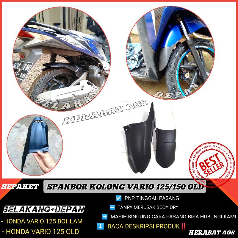 Hugger Huger Sepakbor Spakbor kolong vario 125 150 Old &amp; Sambungan spakbor deapan 2pcs