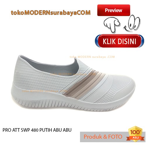 PRO ATT SWP 480 PUTIH ABU ABU Sepatu Wanita Sepatu Slip On Karet