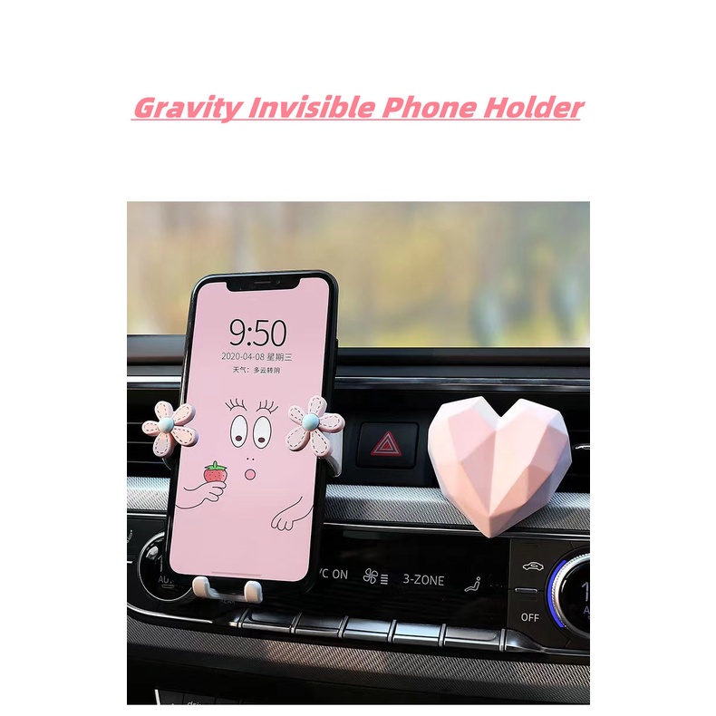 Bracket Holder Handphone / Navigasi Motif Kartun Bunga Lucu Untuk Mobil