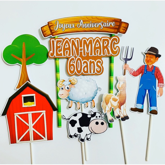 Jual Farmer / Farm / Perternakan Animal Topper Cake Birthday / Hiasan