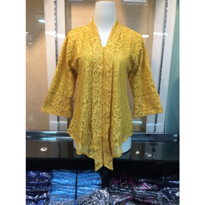 Atasan Kebaya Kutu Baru , Kebaya Brokat , Kebaya Pesta , Kebaya Wisuda Floy , Kebaya Brukat Modern-ATASAN GOLD