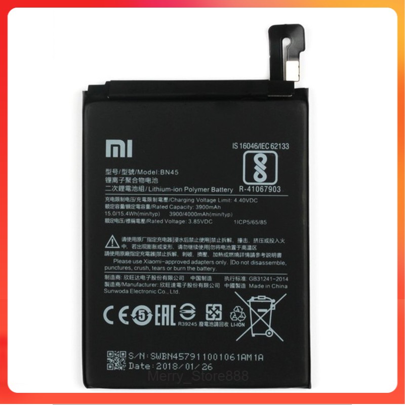 Batere Battery Batre Baterai Xiaomi Redmi Note 5 Pro BN45 BN 45 BN-45