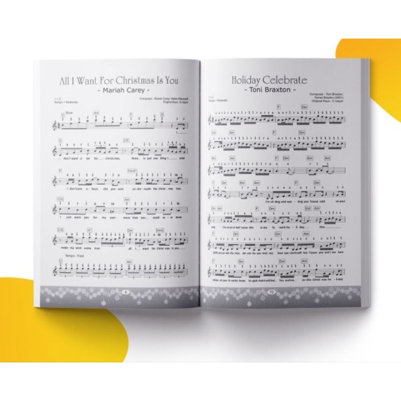 Buku Lagu Natal Terbaik dan Terlengkap Piano book Christmas book for guitar piano violin keyboard