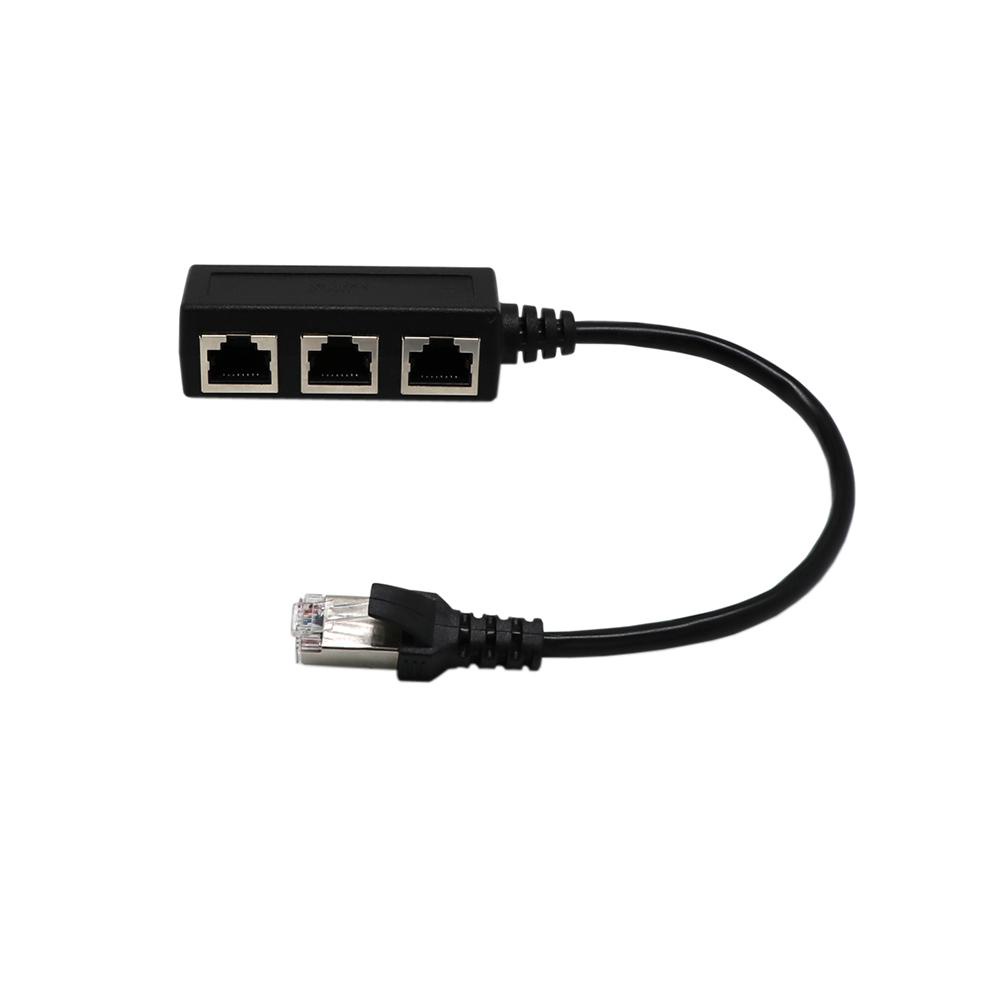 Adapter Kabel RJ45 Nanas Hitam Extension Splitter Eterna