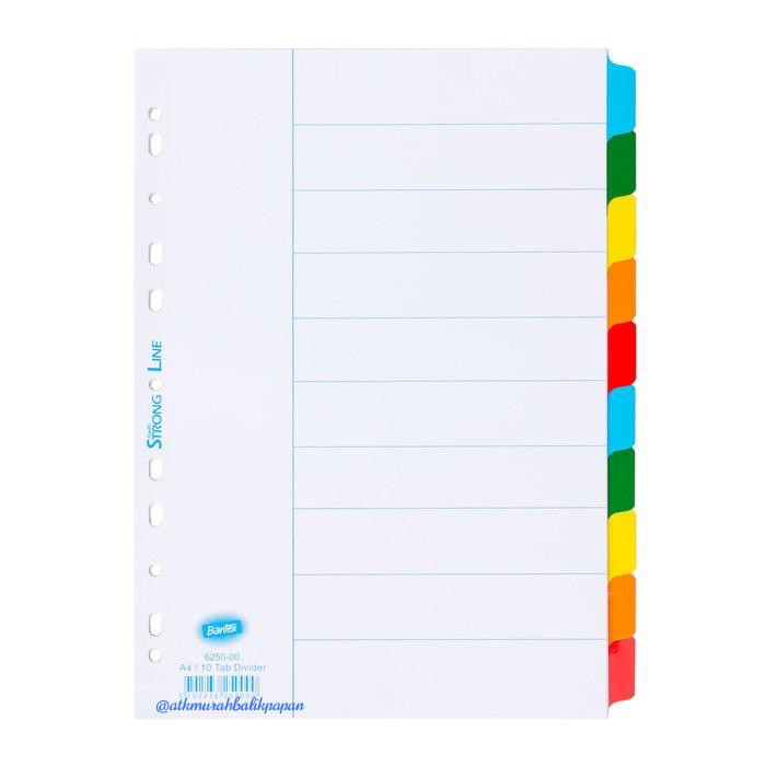

Index (Divider) Bantex 6250 A4 10 Pages (plain tabs)-