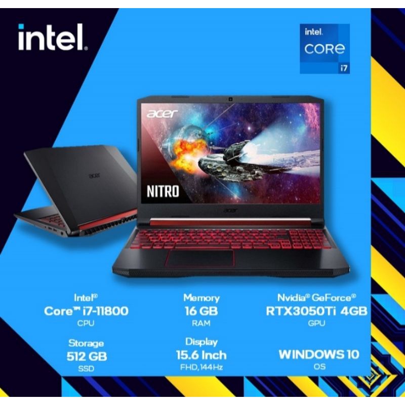 Laptop Gaming Acer nitro 5 an515 RTX 3050ti i7