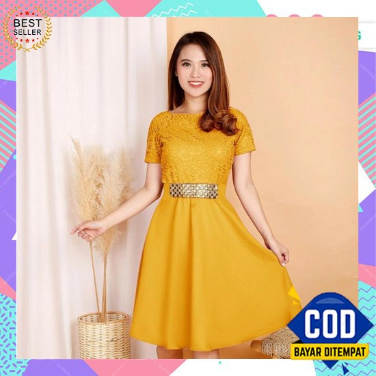 Baju Dress Wanita Remaja Trendy Kekinian Trend 2021 2022 Hits Terbaru Gaun Pesta Casual Kondangan Na