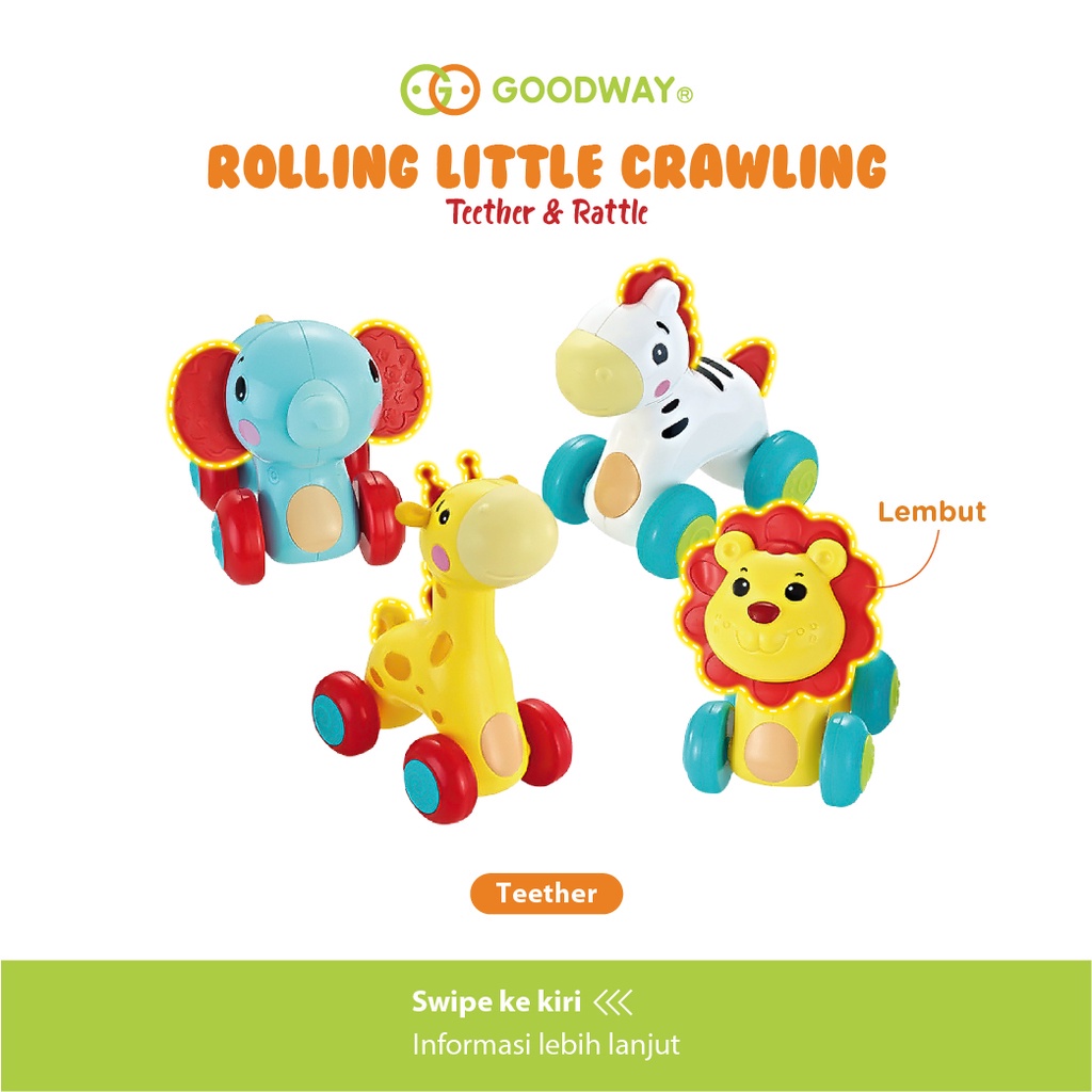 Goodway Rolling Little Crawling Friends Teether &amp; Rattle