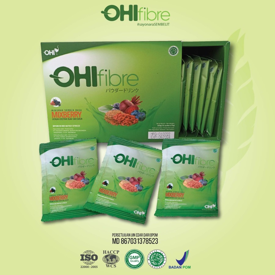 OHIFIBRE MIXBERRY (MINUMAN KAYA SERAT DENGAN BANYAK MANFAAT) BPOM BOX