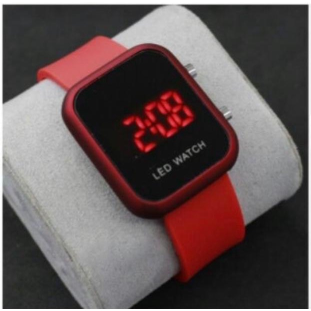 WBS JAM TANGAN WANITA / PRIA DIGITAL RUBBER LED WATCH IMPORT GROSIR ORIGINAL HIGH QUALITY JF087-MAROON