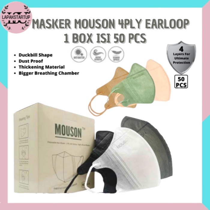 [ MOUSON ] Masker Duckbill Mouson 4Ply Garis Earloop LS