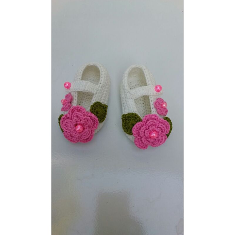 sepatu bayi perempuan 0 - 1 thn rajut handmade terbaru