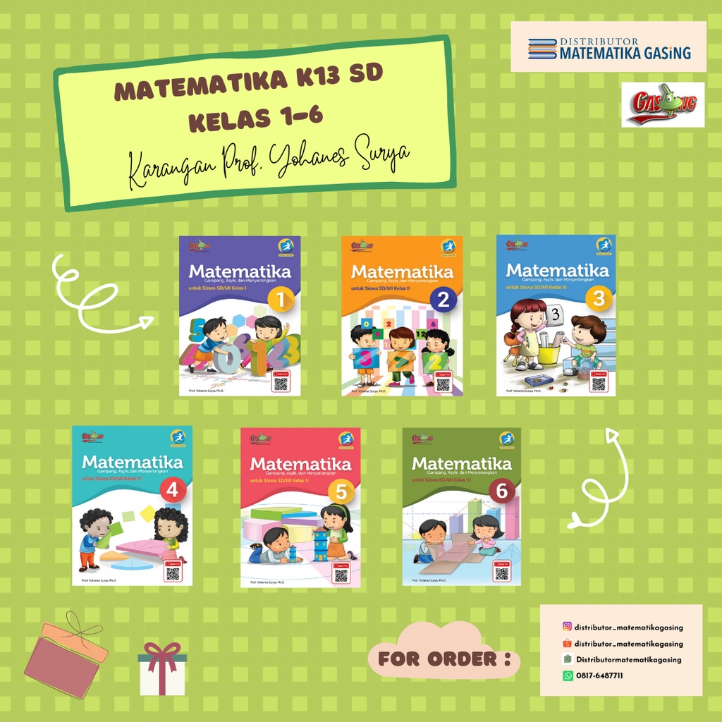 Buku Matematika GASING K13 SD Kelas 1-6 Karangan Prof. Yohanes Surya