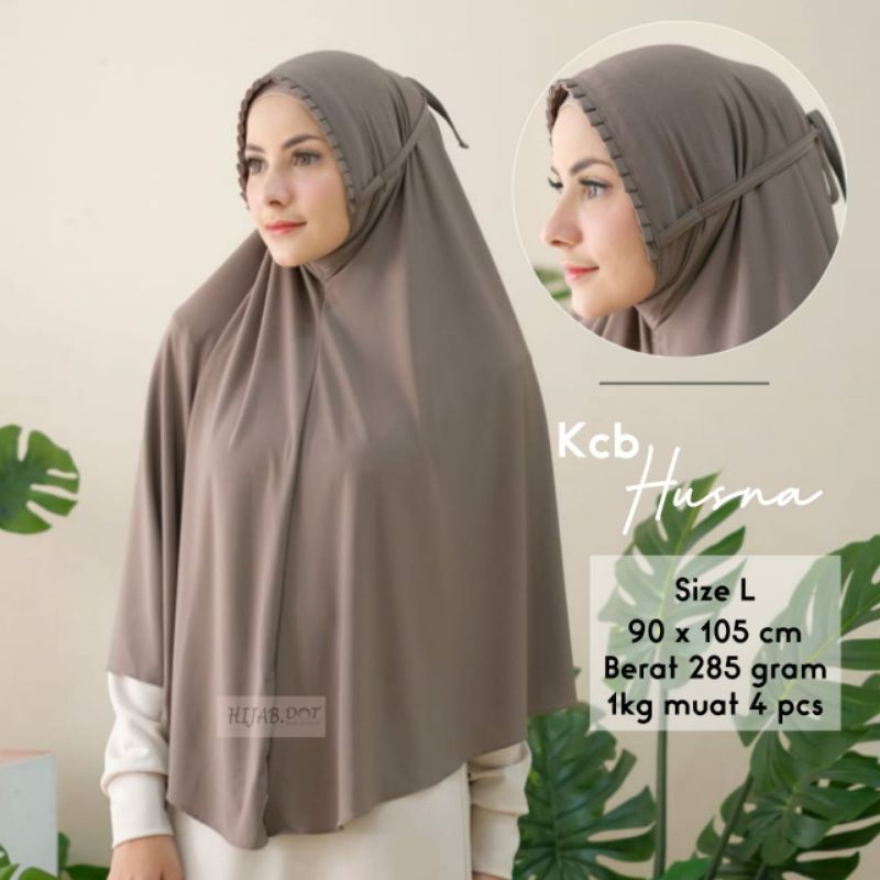 Terlaris Hijab KCB Husna Bahan Jersey Super Original Jilbab Bergo Lipit Kerudung Instant