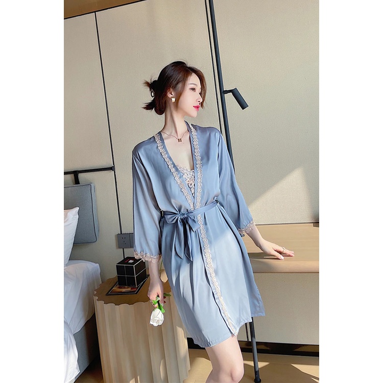 QQ2201 Piyama Premium 2 set - Lingerie Kimono Babydoll baju tidur wanita piyama set pajamas wanita dewasa