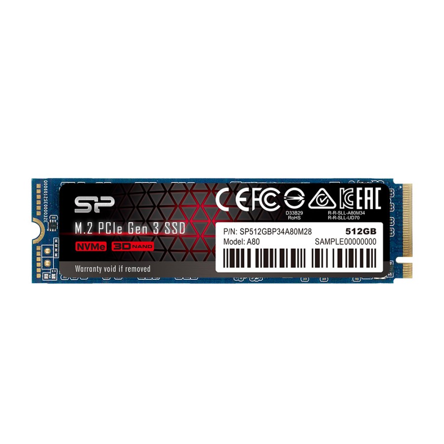 Silicon Power A80 SSD 512GB M.2 2280 PCIe Gen3x4 NVMe 1.3