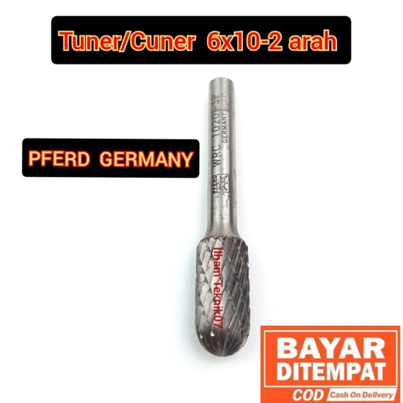 TUNER BATANG 6mm KEPALA 10mm atau  BOR TUNER BOR PORTING BOR CARBIDE TUNER 2 ARAH ALAT BUBUT