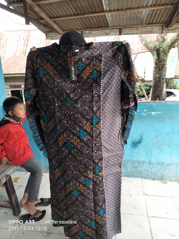 Gamis Batik Modern Murah Katun Halus Kombinasi Truntum, Ori Batik Aksara Pekalongan Big Size Jumbo