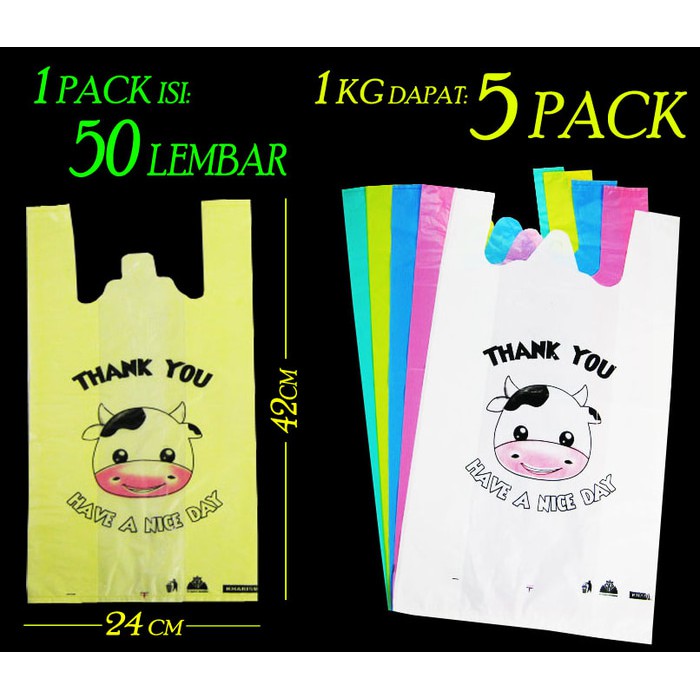 

Plastik Kemasan Packing Olshop Sovenir Lucu Motif Thank You [uk. 24cm]