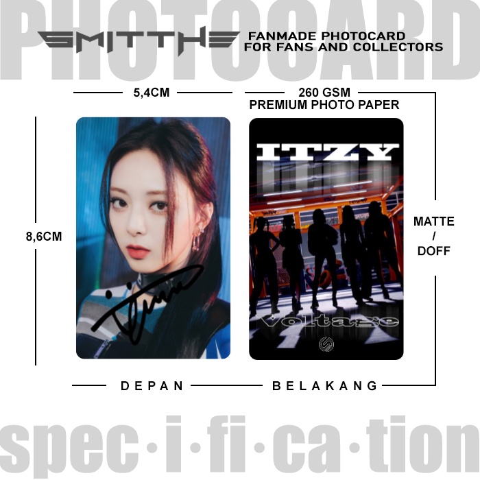 Photocard ITZY Voltage Edition PT1 Kartu Koleksi KPOP Photo Card