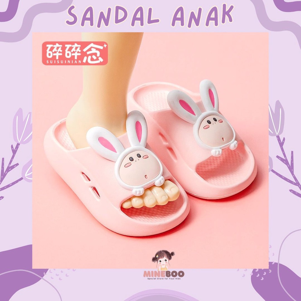 mineboo BUNNY GOONE Sandal Anak Perempuan Bahan Karet Model Lucu 2-5 Tahun