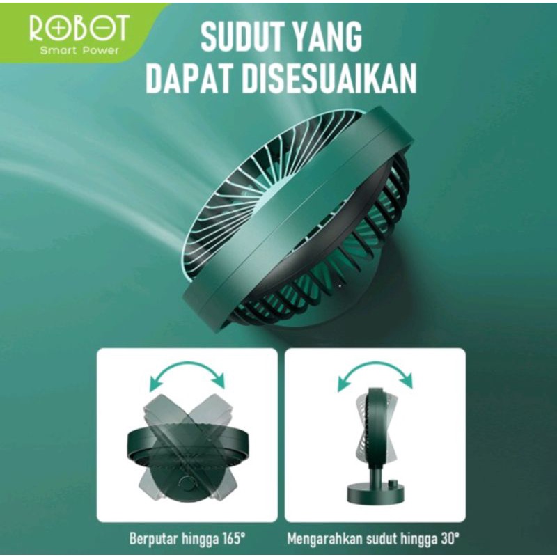 Kipas Mini ROBOT Mini Desktop Fan RT-BF18 Kipas Meja Mini Portable Original Rt Bf18 Garansi Resmi 1 Tahun