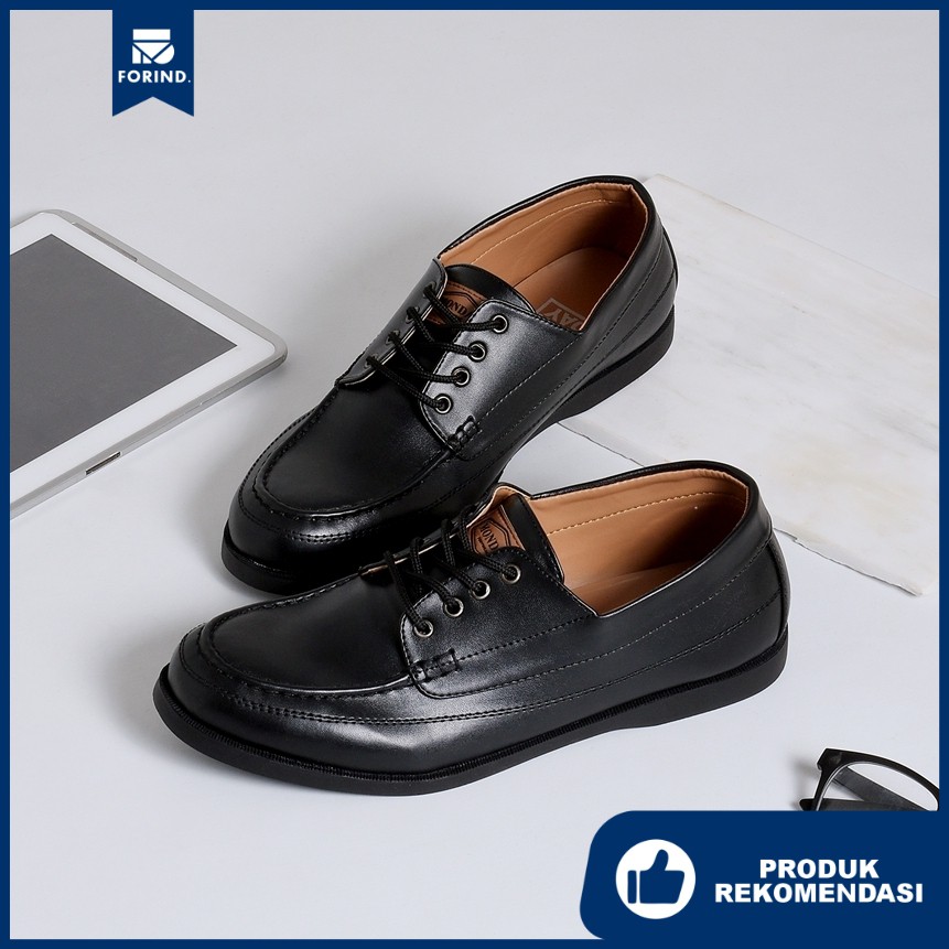 Marco Black | 39-44  | Sepatu Pantofel Hitam Pria Pantopel Tali Formal Casual Kerja Cowok Ori | FORIND x Story of Monday Mndy