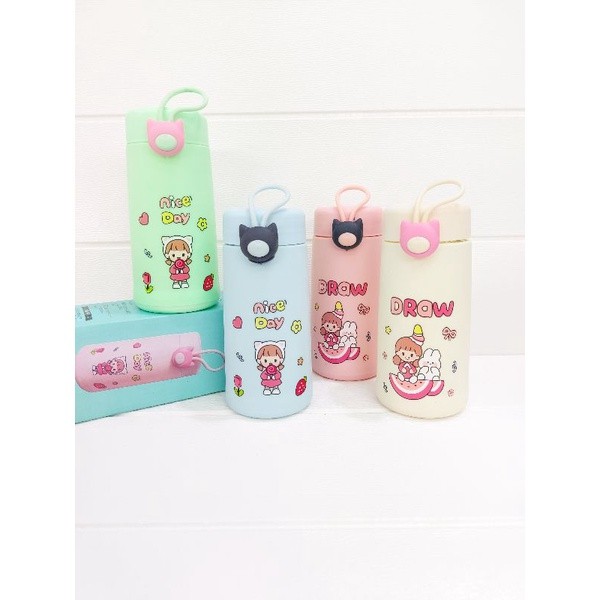 BOTOL KACA NICE DAY LUCU 300ML / BOTOL KACA LUCU