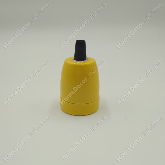 Fitting Keramik Perancis Gantung Hias Lampu Bohlam Edison Warna Kuning