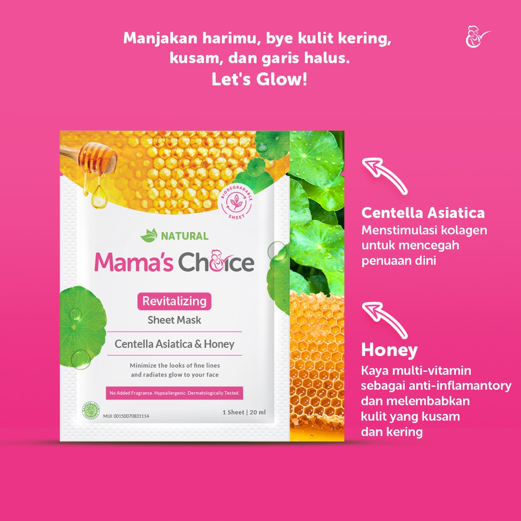 MAMA'S CHOICE Sheet Mask Revitalizing Centella Asiatica&amp;Honey (3 pcs)