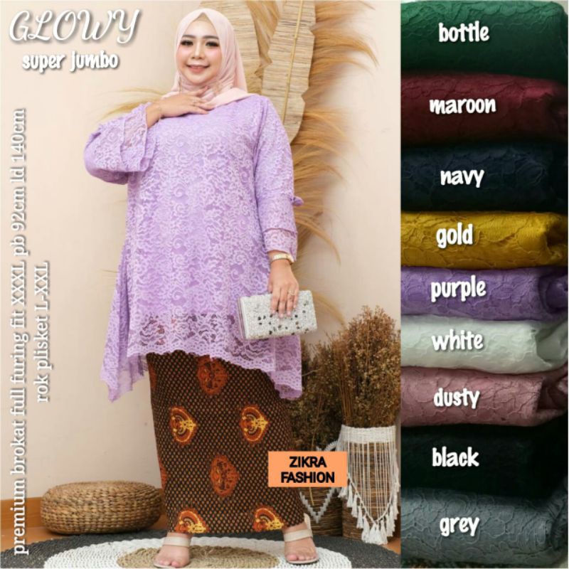 New Glowy Set Kebaya Super Jumbo Big Size LD 140cm