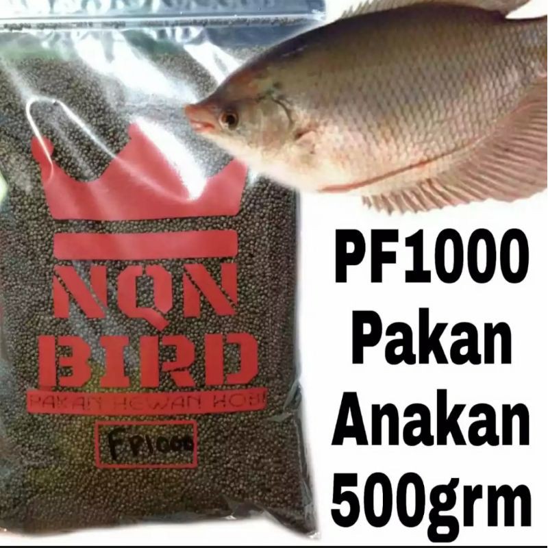 Pelet ikan pf1000 pakan anakan ikan gurame nila Pati. repack 500grm