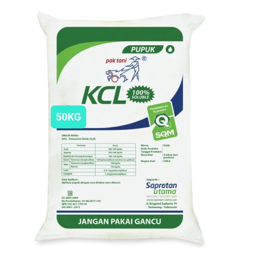 PUPUK KCL PUTIH ZAK 50KG KHUSUS GOJEK GRAB INSTANT