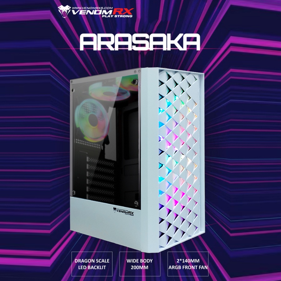 Jual Venomrx Casing Pc Arasaka Atx Tempered Glass X Rgb Fan Putih Shopee Indonesia