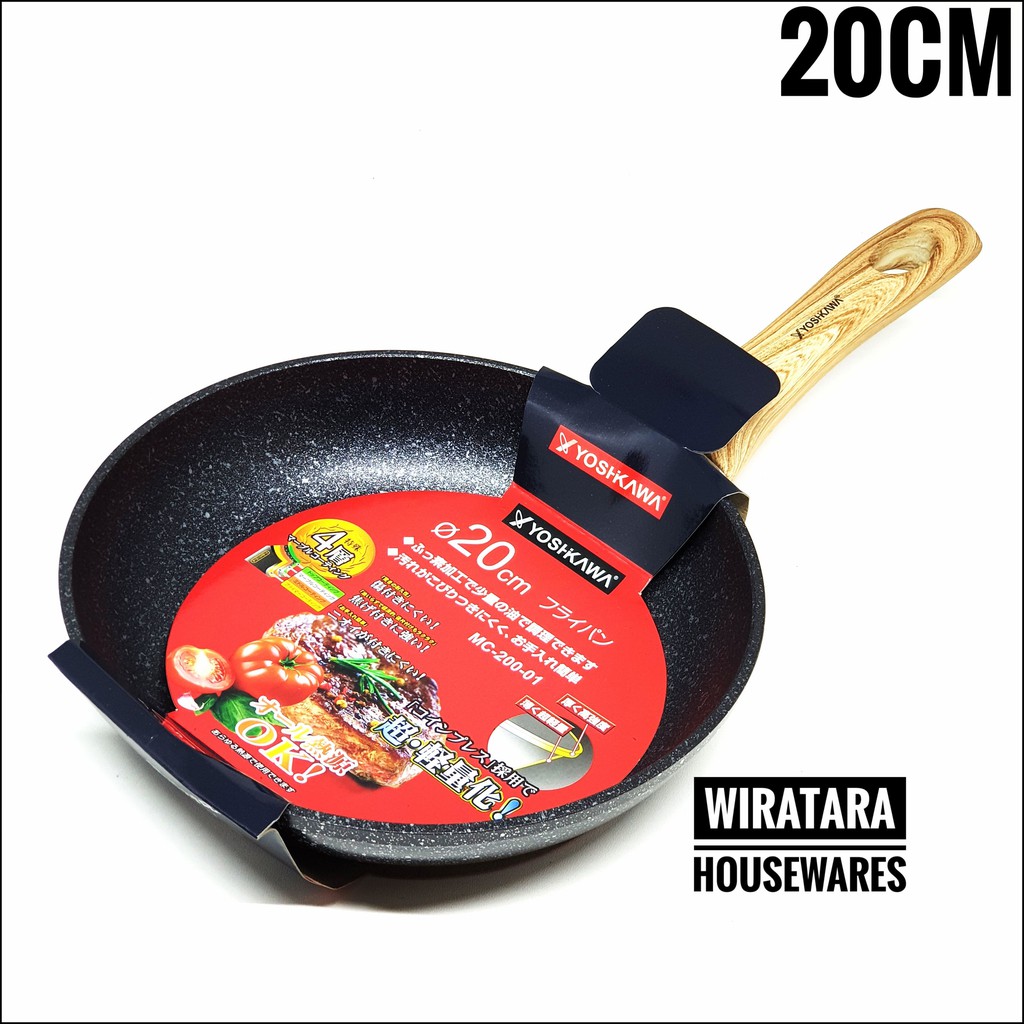 YOSHIKAWA 20CM FRY PAN CERAMIC ANTI LENGKET MARBLE  PANCI  